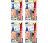 STAEDTLER Noris Jumbo, Crayons De Couleur Épais, Conçus Pour Les Enfants, Système Anti-Casse, Pack Bonus Avec 12 Crayons Aux Couleurs Vives Et Un Taille-Crayon, 128 Nc12P1