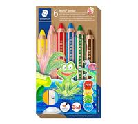 Staedtler Crayon de couleur Noris Junior 140 C6 – Gros module – Boîte 6 pièces