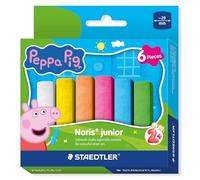 STAEDTLER Noris junior craies de rue Peppa Pig lot de 6 - pour trottoirs et asphalte - craies lavables pour enfants pour grandes surfaces - idéales pour les petites mains