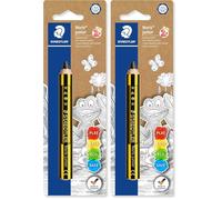Staedtler Noris Junior, Crayon à papier gros module, Spécialement conçu pour les enfants, Étui carton avec 1 crayon à papier 2B, 141-2B BK (Lot de 2)