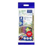 STAEDTLER Noris Lot de 12 crayons de couleur 185 + crayon HB Tradition et gomme Mars