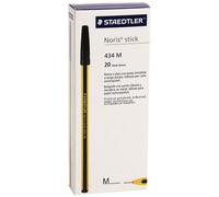 Staedtler Noris M Stick 434 09 - Stylo À Bille - Noir - Paquet De 20 Pcs
