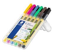 Staedtler Noris Writing Pen 307 SB6 Lot de 6 feutres fins avec boîtier en plastique recyclé 97% conforme à la norme ISO 14021