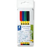 Staedtler Stylo fin Noris 307, 4 couleurs Noir, Bleu, Vert, Rouge, 4 pièces