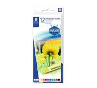 Staedtler Pastels tendres de qualité professionnelle, Couleurs lumineuses et facilement miscibles, Étui carton avec 12 couleurs assorties, 2430 C12
