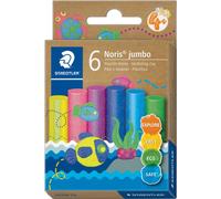 STAEDTLER Pâte à modeler Plastiline Noris jumbo 6 couleurs pailletées