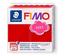 Staedtler Pâte à modeler polymère durcissant au four FIMO 8020-2 P Rouge Noël – 1 bloc 57 g