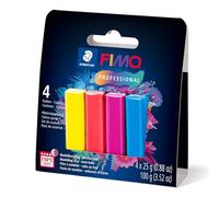 STAEDTLER Pâte à modeler polymère FIMO Professional - Pâte à cuire au four - Kit de démarrage - 4 couleurs de base assorties - 8043-S1