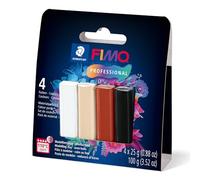 STAEDTLER Pâte à modeler polymère FIMO Professional - Pâte à cuire au four - Kit de démarrage - 4 couleurs naturelles assorties - 8043-S2
