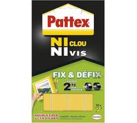 Pattex Adhésif double-face Ni Clou Ni Vis Fix & Défix – surpuissant, 10 pastilles 20 x 40 mm
