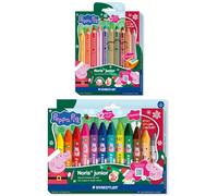 Staedtler Peppa Wutz: 10 crayons de couleur + 12 craies de cire