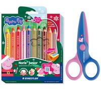 Staedtler Peppa Wutz 10 crayons de couleur et des ciseaux pour enfants