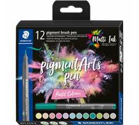 Staedtler Pigment Arts Brosse Stylos - 12 Paquet Basique Ou Pastel,371 C12 - 1 &
