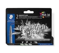 STAEDTLER - pigment Arts - Pigment Pen 376 - Blister 2 Feutres Pointe Ogive 1 mm Noir Intense - 376-99 BK2