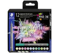 Staedtler pigment brush pen Pastel Colour 371 C12-2 Stylo feutre fin trié par couleur, pastel 12 pc
