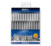 Staedtler Feutres fins 308-9 TB12 - Encre pigmentée noire - Lot de 12
