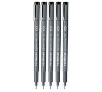 Staedtler Pigment Liner stylo à pointe fine 0,5 mm – dessin, croquis, rédaction – Lot de 5