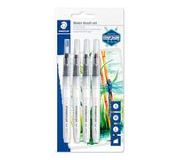 Staedtler Pinceaux à réservoir d'eau en nylon résistant, Idéal pour les crayons aquarellables, Étui blister avec 4 pinceaux de touffes différentes, 949 SBK4-C