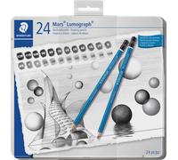 STAEDTLER Porte-mines Mars Lumograph Étui métallique de 24 pièces