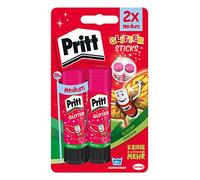Staedtler Pritt Bâton de colle Pritt, 2 bâtons de colle à paillettes roses de 20 g, sans solvant, adapté aux enfants pour l'art et le bricolage, pour l'école et le bureau