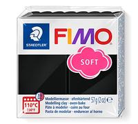 Staedtler pte à modeler FIMO soft, facile à démouler, durcissant au four, pain de 57 g noir, 8020-9