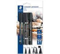 Staedtler Lumocolor – Marqueurs permanents – Blister de 4 noirs 310 Cds-9/318-9/348-9/350-9