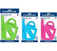 STAEDTLER Set de géométrie 4 pièces, néon, couleur au hasard