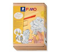STAEDTLER - Set FIMO - Pâte à modeler - 4 pains de 25 Grammes + 3 cutters + 2 accessoires de modelage & instructions - Thème "Marble Design" (Marbre) - 8025 HTC5