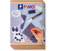 Staedtler Set Fimo Pâte À Modeler 4 Pains De 25 Grammes + 3 Cutters + 2 Accessoires De Modelage & Instructions Thème "Marble Design" (Marbre) 8025 Htc5