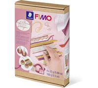 Staedtler Set Fimo Pâte À Modeler 4 Pains De 25 Grammes + 3 Cutters + 2 Accessoires De Modelage & Instructions Thème "Knit & Braid Design" (Tricot & Tresse) 8025 Htc6