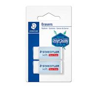 Staedtler Soft 526 S30. Gomme blanche. Blister de 2 gommes douces.