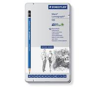 Staedtler Crayon 100 Mars Lumograph – étui en métal de 12 – Noir G