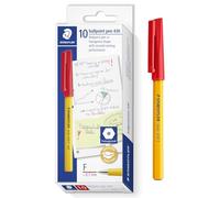 STAEDTLER Stick 430 F Lot de 100 stylos à bille Pointe fine Encre rouge