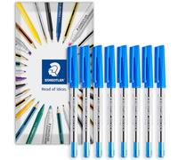 STAEDTLER Stick 430M Lot de 8 stylos à bille Pointe moyenne 0,5 mm Emballage enveloppe Bleu