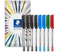 STAEDTLER Stick 430M - Lot de 8 stylos à bille, pointe moyenne de 0,5 mm, emballage enveloppe (noir, bleu, rouge, vert)