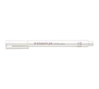 Staedtler 8323-0 Lot de 10 feutres métalliques avec pointe ronde Largeur de ligne 1-2 mm, couvrante sur papier clair et foncé, facile à nettoyer sur surfaces lisses, blanc