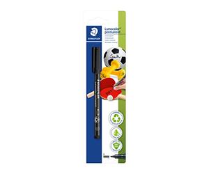 STAEDTLER Stylo pour le sport Lumocolor stylo permanent 314, pour étiqueter des balles, haltères et autres équipements de sport, imperméable, résistant à la lumière, noir, largeur env. 1, 2, 5 mm