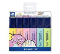 Staedtler Surligneurs Textsurfer Classic – Pointe ogive 1–4 mm – Étui 6 couleurs pastel (364 CWP6)