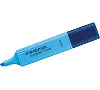 STAEDTLER Surligneur textsurfer classic, bleu, pointe biseautée veloutée env. 1-5 mm, rechargeable, séchage en quelques secondes, 10 pièces, 364-3