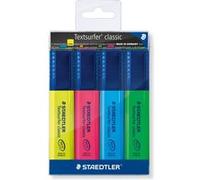Staedtler Surligneurs Textsurfer Classic 364WP4 – Pointe 1–5 mm, résistants aux UV – Étui 4 assortis