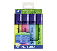 STAEDTLER - Textsurfer Classic 364 R - Etui Carton 4 Feutres Pointe Superfine 0,3 mm Assortis en Plastique 97% Recyclé - 364 Rc4