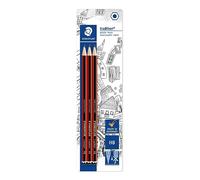 Staedtler Tradition 110, Crayons à papier HB de haute qualité, Étui blister avec 3 crayons HB, 110-HBBK3D