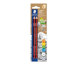 STAEDTLER Tradition Jumbo 1285 Learner Pencils - 2 Pack, HB & 2B, 4 mm | Triangular non-slip pencil for first writing - upcycled wood, break-resistant lead - Art.-Nr. 1285-0 BK2