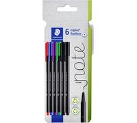 Staedtler Feutres fins triplus 334 C6 – Lot de 6, couleurs assorties