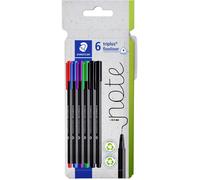 Staedtler Feutres fins triplus 334 C6 – Lot de 6, couleurs assorties