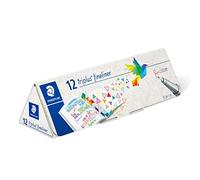 Staedtler Triplus 334 Cpc12 Lot de 12 Stylos Feutres Fins en Carton, Couleurs Assorties