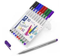 STAEDTLER Triplus 334 Lot de 10 stylos à pointe fine fine 0,3 mm Noir/bleu/rouge/vert/violet