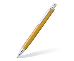 Staedtler Triplus 444, Stylo-bille triangulaire or de haute qualité, Encre de couleur bleue et pointe de taille moyenne, 444 M11-3