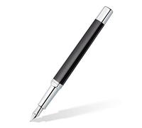 Staedtler Triplus 474, Stylo-plume triangulaire gris anthracite de haute qualité, Encre de couleur bleue et pointe de taille fine, 474 F09-3