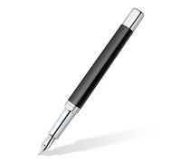 Staedtler Triplus 474, Stylo-plume triangulaire gris anthracite de haute qualité, Encre de couleur bleue et pointe de taille moyenne, 474 M09-3